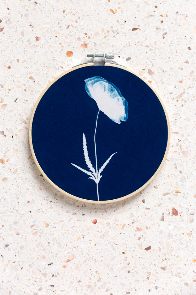 Cyanotype borduurring klaproos_01